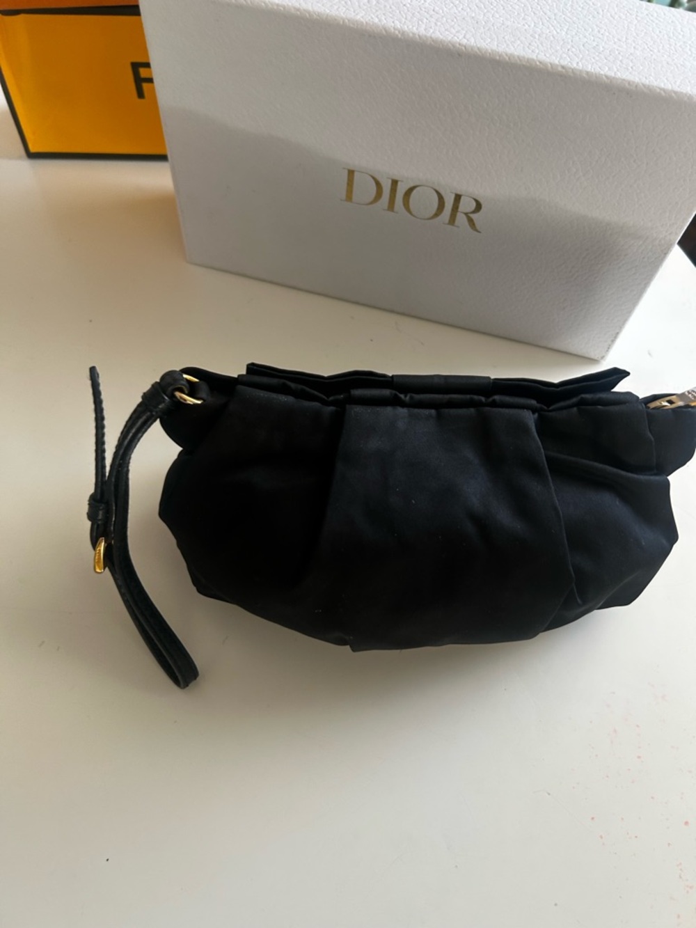 Prada Nylon Logo Ribbon Black Bow Wristlet with Gold Hardware
1N1422 - Picture 11 of 15